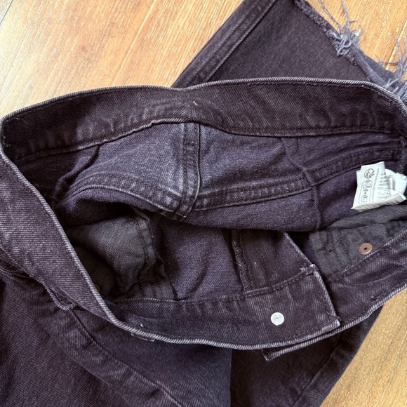 Abercrombie & Fitch Ultra High Rise Wide leg Jeans Black Torn Ripped Knee Baggy - Picture 13 of 13